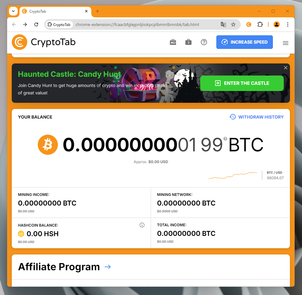 BitCoinをマイニングしながら稼げるChromeベースのWebブラウザ 『CryptoTab』