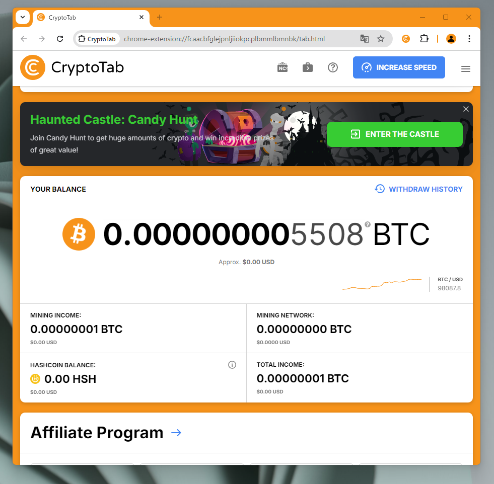 BitCoinをマイニングしながら稼げるChromeベースのWebブラウザ 『CryptoTab』 - PCあれこれ探索