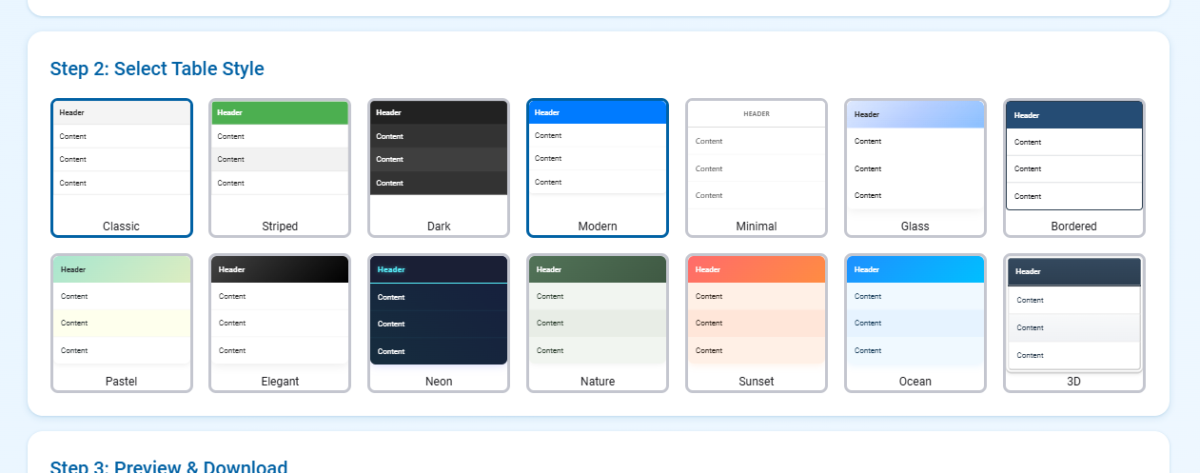 CSVなどデータを美しいテーブルに仕上げて画像保存できるWebサービス 『CSV to Table Image』