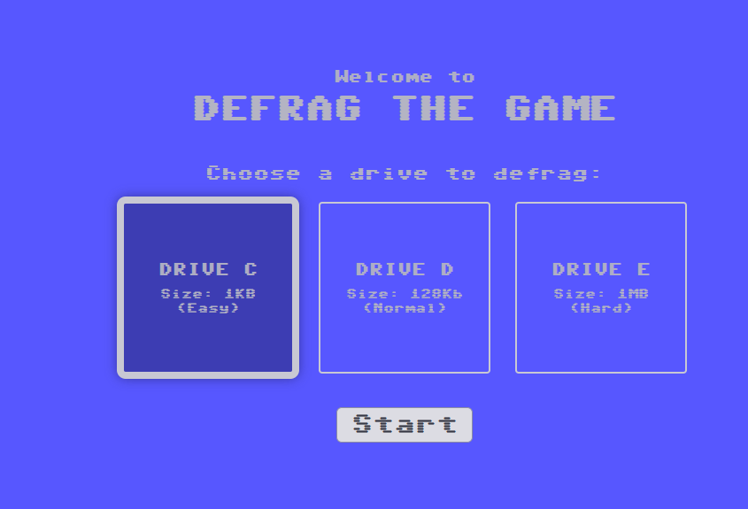 あのHDD断片化解消のデフラグがゲームになったWeb『DEFRAG THE GAME』