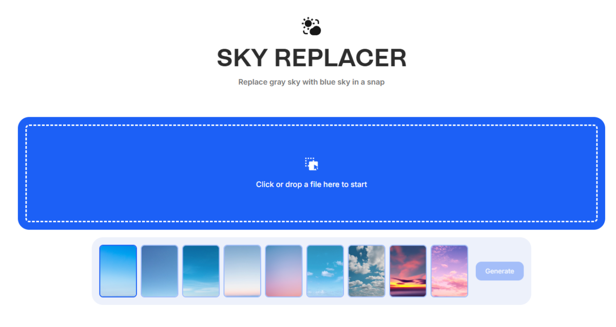 無料で写真の空を変換できるスゴイ加工Webアプリ 『Sky replacer』