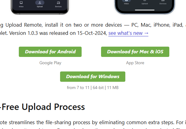 PCとスマホで簡単ファイル転送ができるソフトウェア 『Upload Remote』