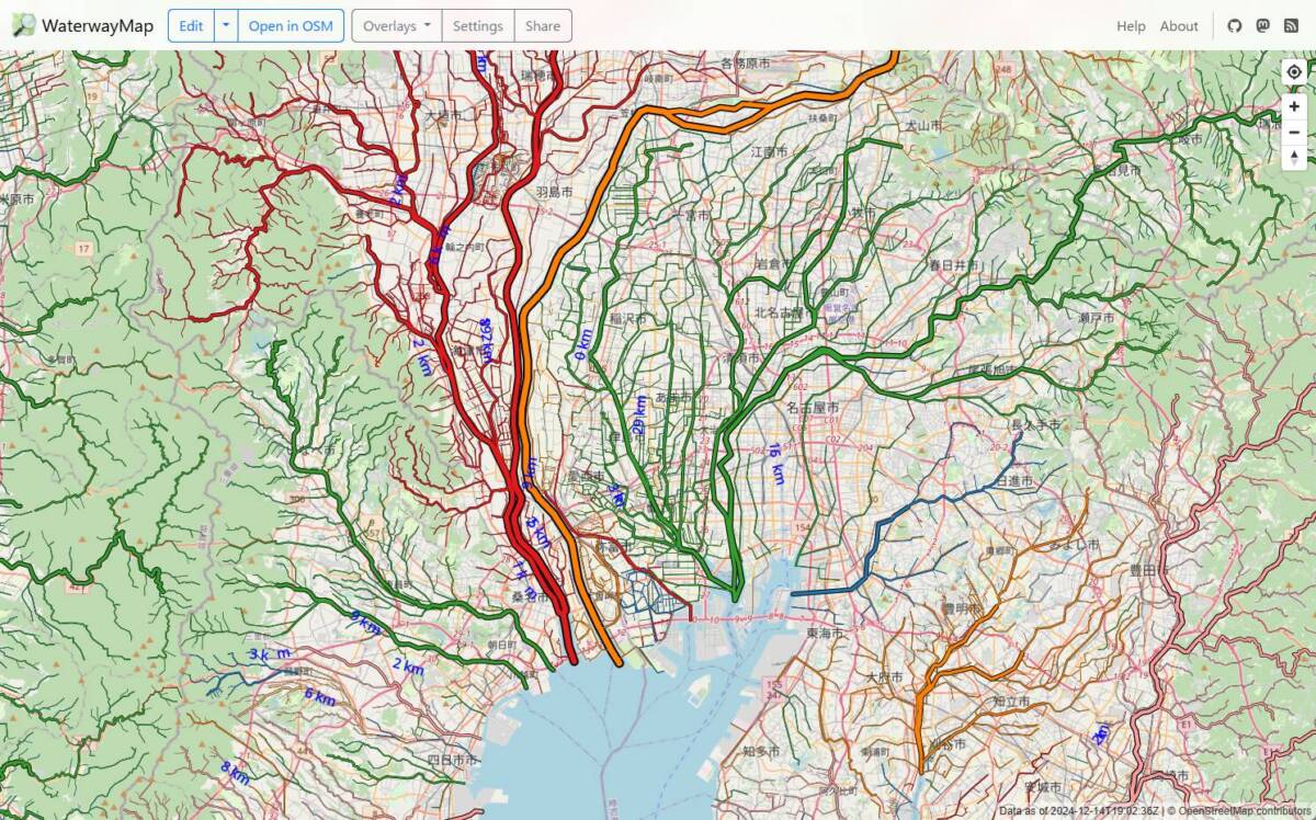 世界中の河川を可視化したスゴイマップ 『WaterwayMap.org』