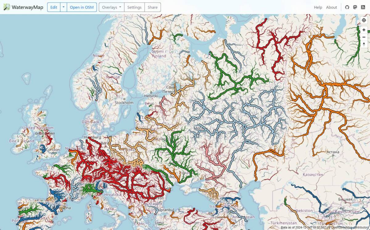 世界中の河川を可視化したスゴイマップ 『WaterwayMap.org』