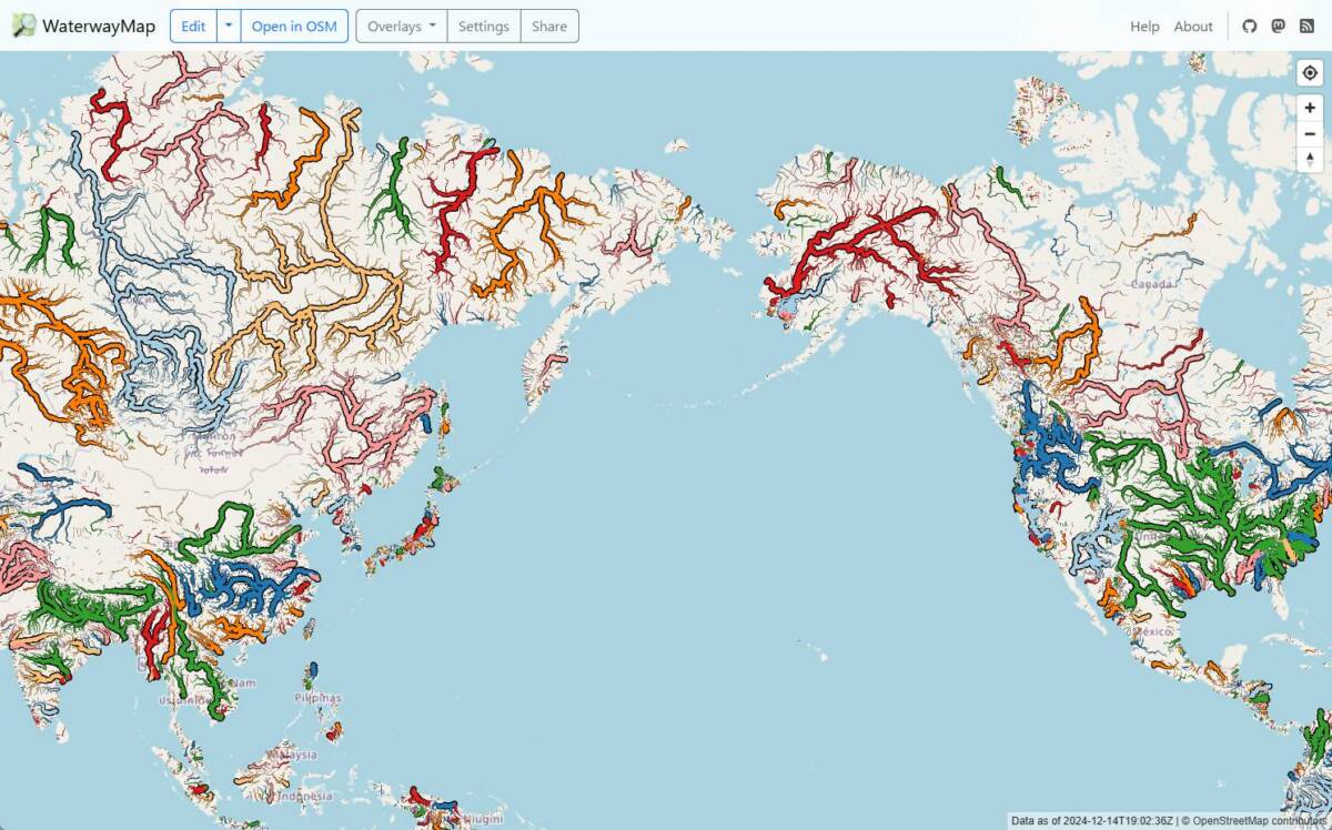 世界中の河川を可視化したスゴイマップ 『WaterwayMap.org』