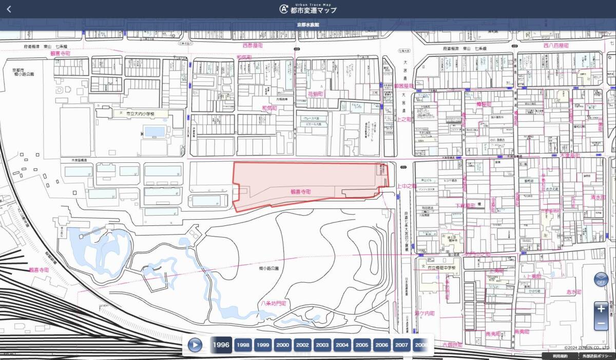 全国133か所の施設やテーマパークがどのように変遷していったのか地図で見れるWebサービス 『都市変遷マップ』