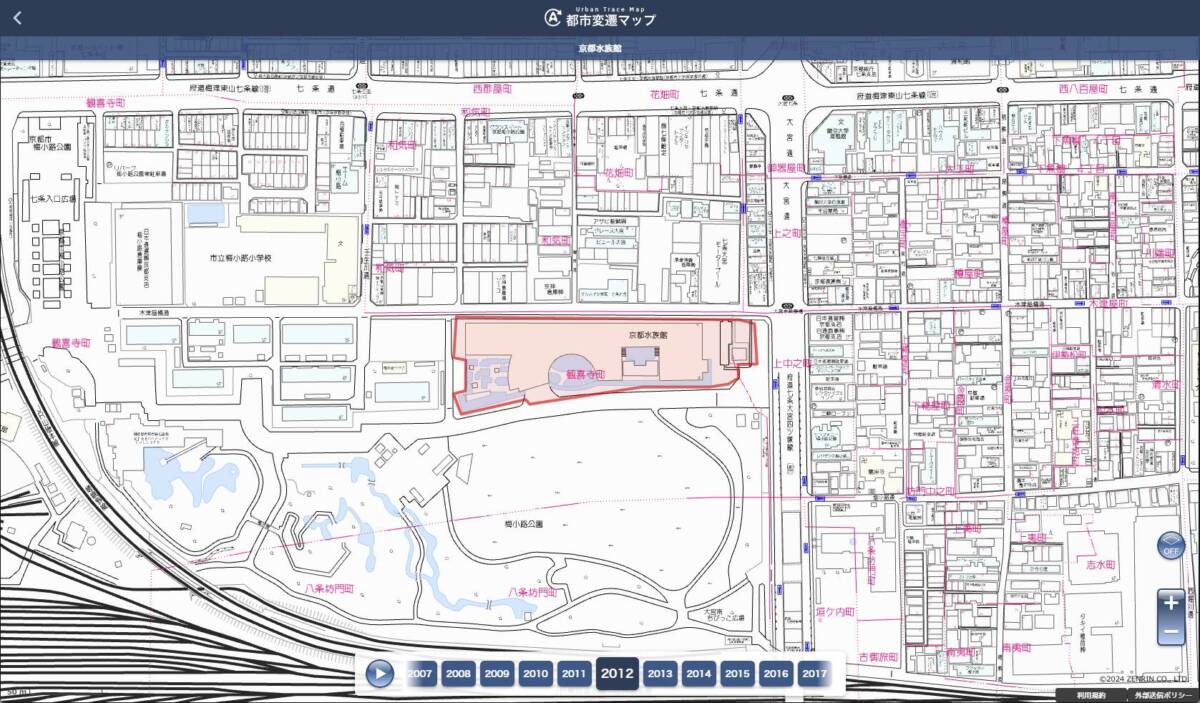 全国133か所の施設やテーマパークがどのように変遷していったのか地図で見れるWebサービス 『都市変遷マップ』