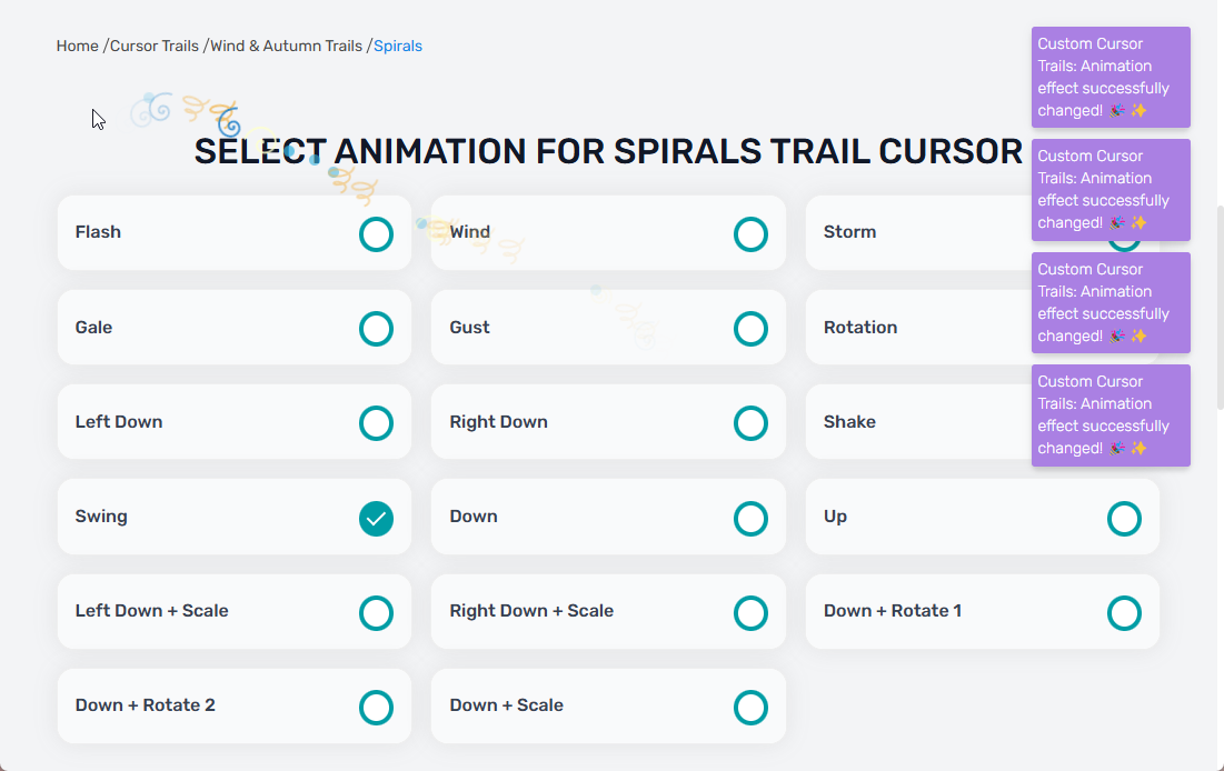 マウスカーソルに追順エフェクト効果をつけるChrome拡張機能 『Custom Cursor Trails』