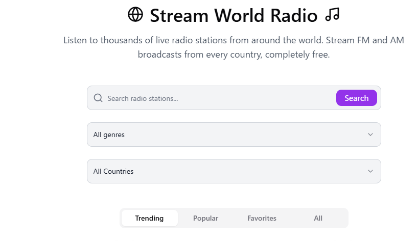 無料で世界中の音楽、ラジオが聴き放題なBGMに最適なWebサービス 『Live Global Radio Stations』