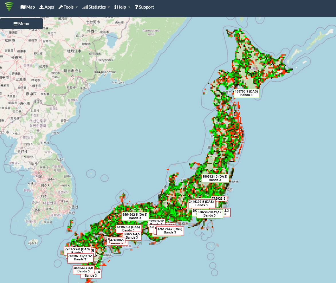 日本や世界の電波状況をマップで確認できるWebサービス 『Cellmapper』