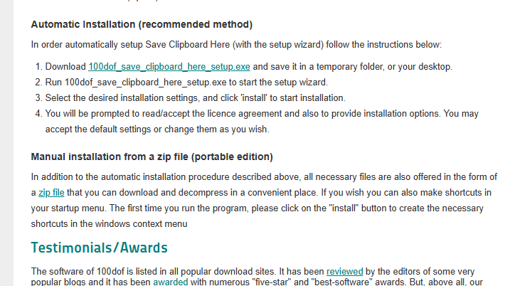 クリップボードを即時ファイル化できる画像やテキストを貼り付けれるフリーソフト 『Save Clipboard Here』