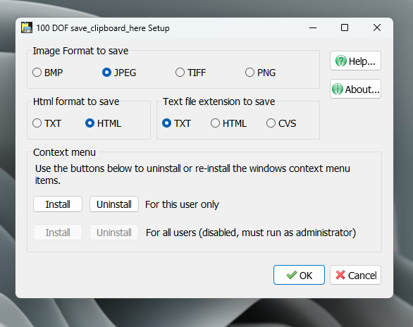 クリップボードを即時ファイル化できる画像やテキストを貼り付けれるフリーソフト 『Save Clipboard Here』