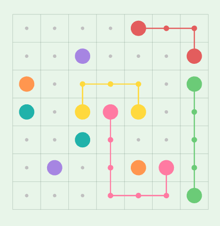 マスの中で線を繋いでいく思わずハマるパズルゲーム 『Flow Free Game』