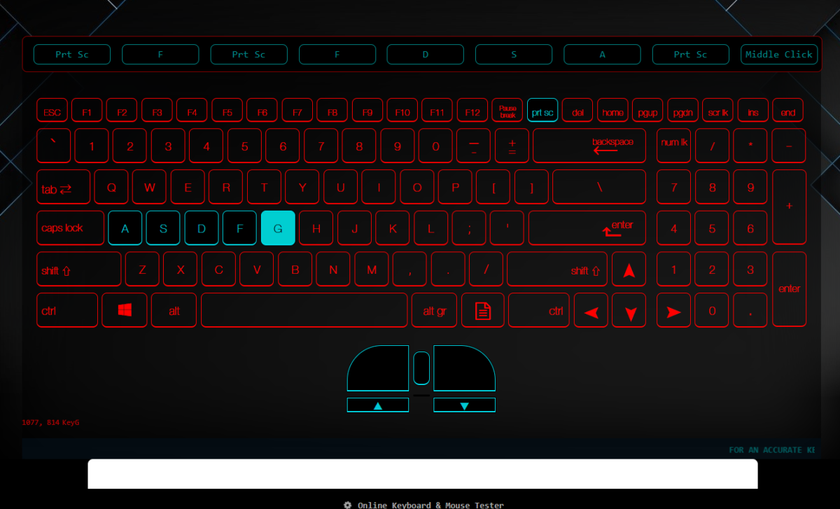 オンライン上でマウス・キーボードの動作チェックができるWebサービス 『The Keyboard Tester Online』