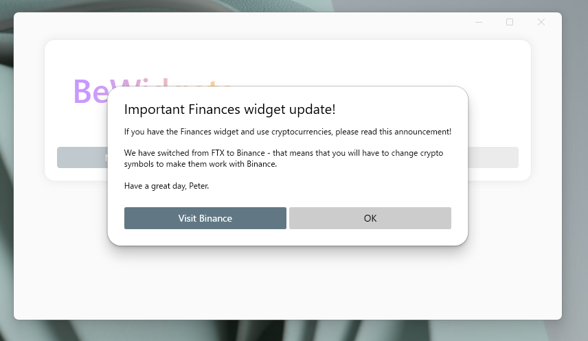 簡単で使いやすいデスクトップにウィジェット表示できるアプリ 『BeWidgets』