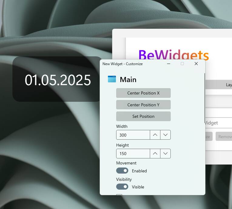 簡単で使いやすいデスクトップにウィジェット表示できるアプリ 『BeWidgets』