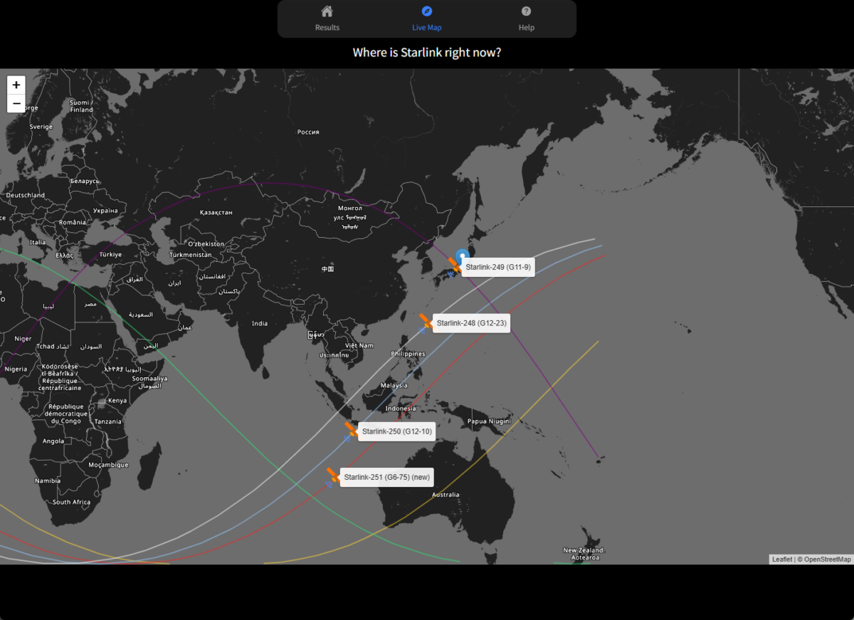 スターリンク衛星を観測したい!! リアルタイムな位置が分かるWebサービス 『SpaceX Starlink Satellites Tracker』
