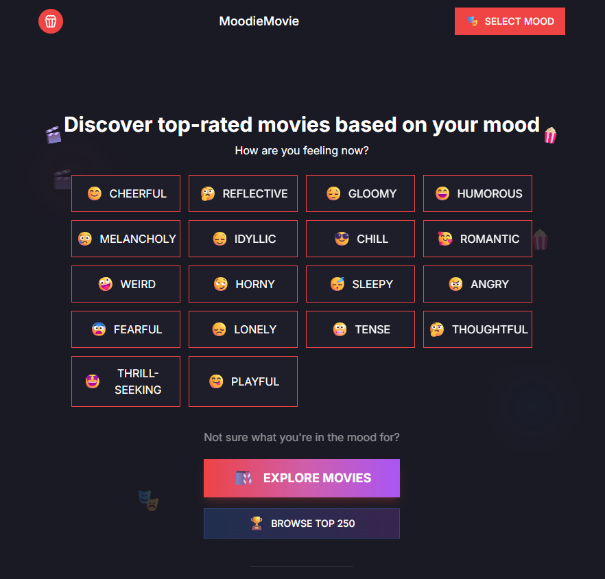 自分の今の気分に合わせて映画紹介してくれるWebサービス 『MoodieMovie』