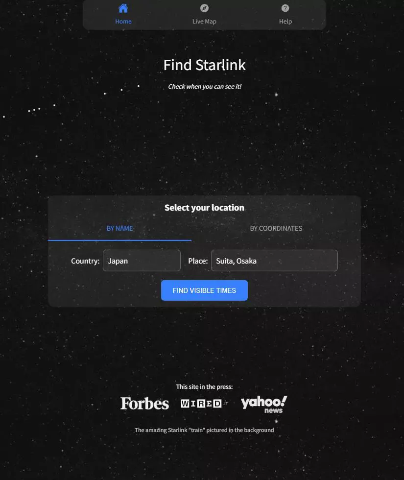 スターリンク衛星を観測したい!! リアルタイムな位置が分かるWebサービス 『SpaceX Starlink Satellites Tracker』