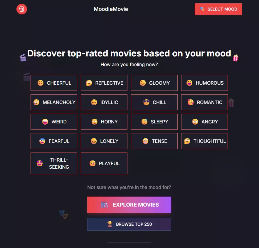 自分の今の気分に合わせて映画紹介してくれるWebサービス 『MoodieMovie』