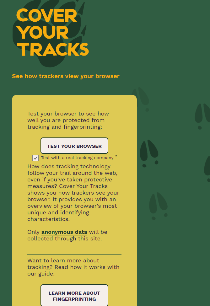 使っているWebブラウザがどれだけ追跡されているのかをチェックできるWebサービス 『Cover Your Tracks』