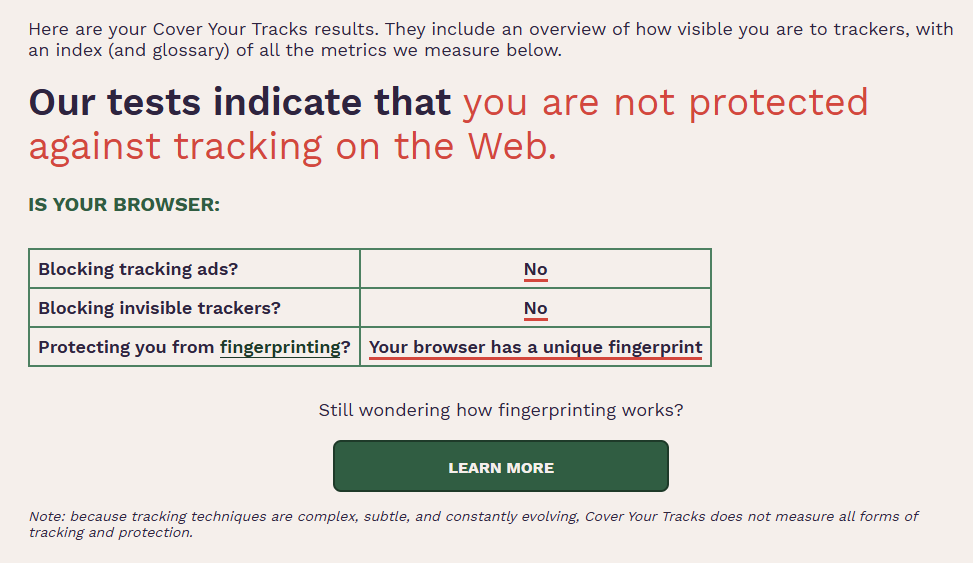使っているWebブラウザがどれだけ追跡されているのかをチェックできるWebサービス 『Cover Your Tracks』