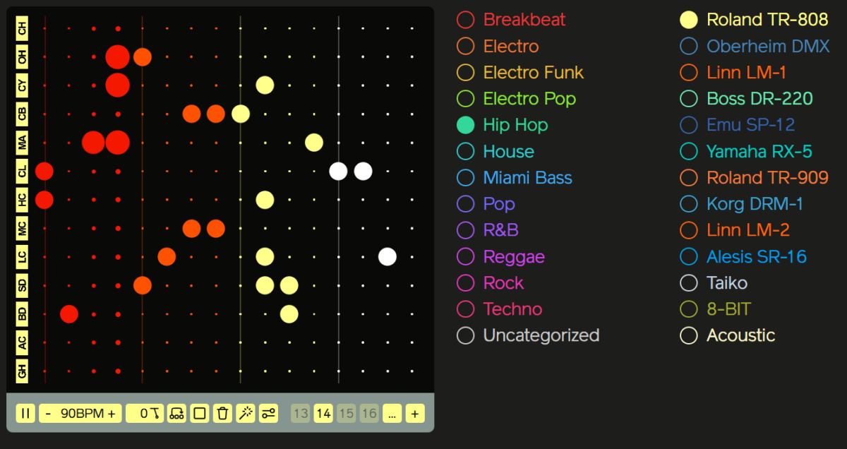 膨大なドラムパターンを視聴・自分で作成もできる音楽Webサービス 『Drum Patterns』