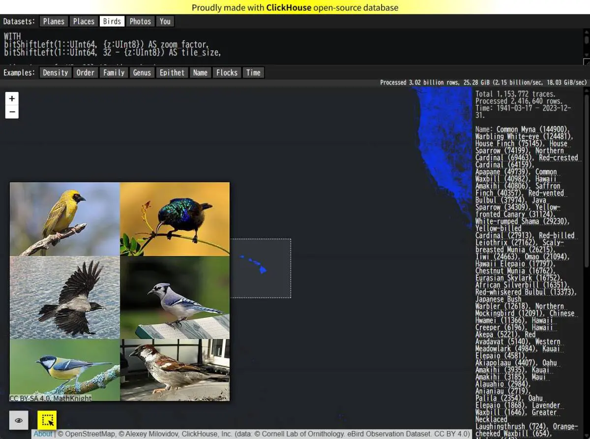 世界中の野鳥が見れる15億件もの膨大なデータが閲覧可能なWebサービス 『ADS-B Massive Visualizer』