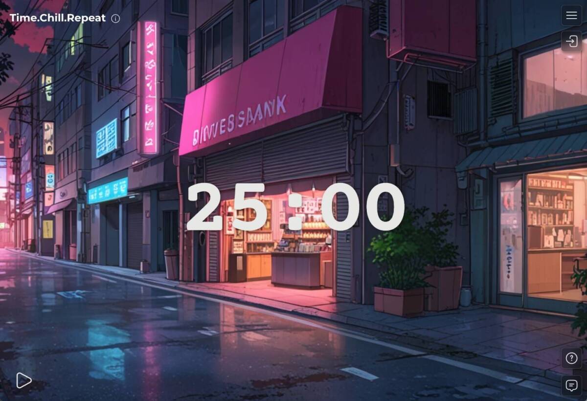 集中したい時にBGM、タスクリスト、タイマーやAIチャット機能も備えたWebサービス 『Time Chill Repeat』