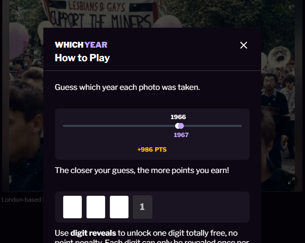 写真から年代を推測するブラウザで遊べるゲーム 『Which Year』
