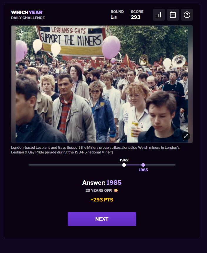 写真から年代を推測するブラウザで遊べるゲーム 『Which Year』