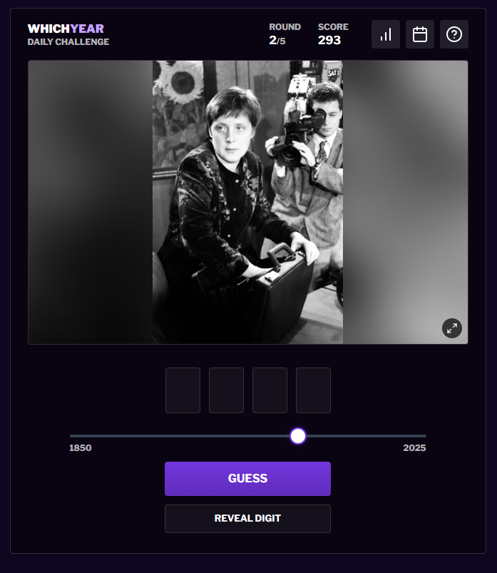 写真から年代を推測するブラウザで遊べるゲーム 『Which Year』