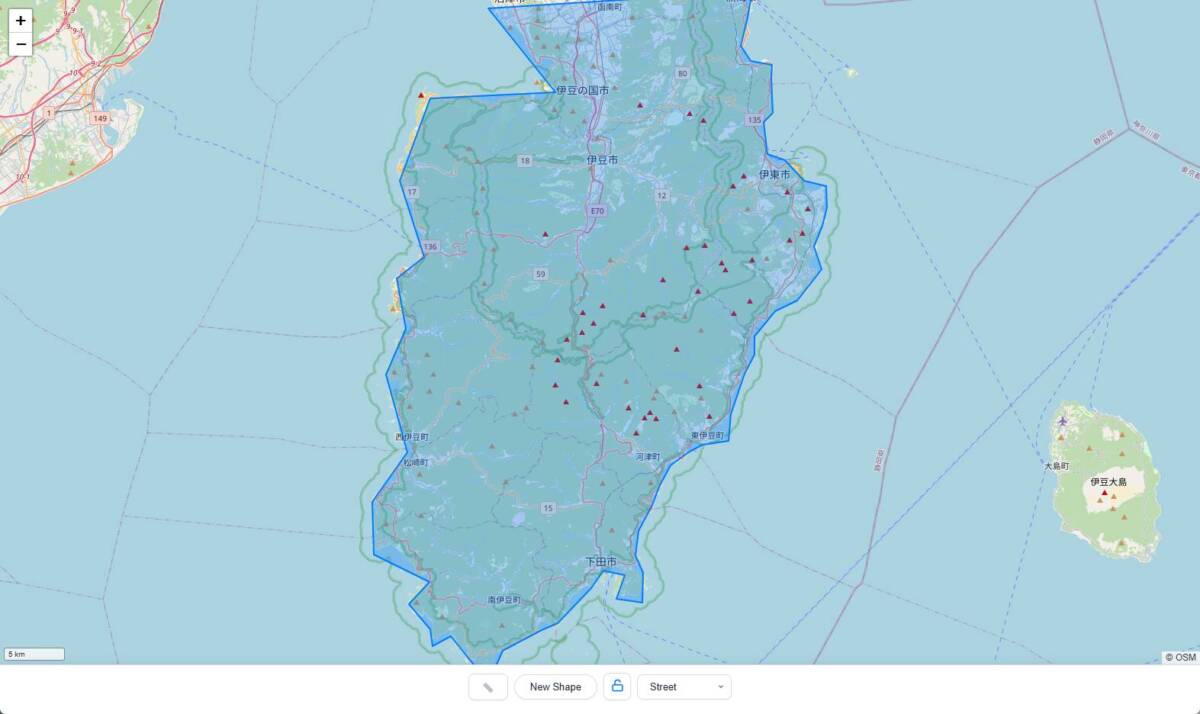 マップに描いて大きさを比較できるWebサービス 『GeoSize Compare Pro』