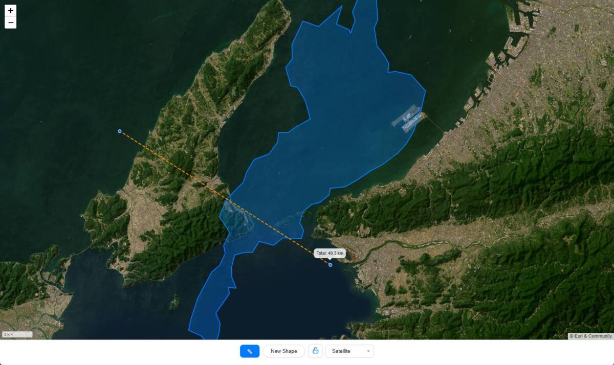 マップに描いて大きさを比較できるWebサービス 『GeoSize Compare Pro』