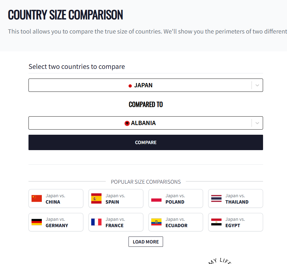 国の面積を重ねて比較できる面白いWebサービス 『Country Size Comparison』