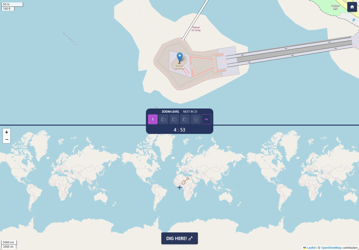 地図上で宝探しが楽しめるGeoGuessrみたいなWebゲーム 『Treasure Guessr』