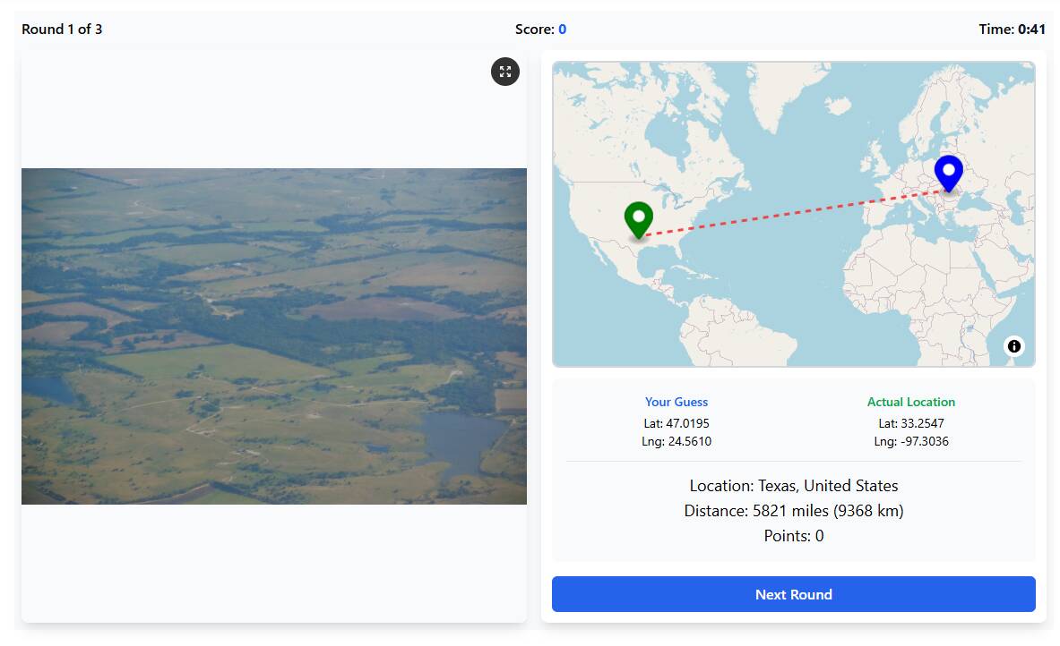 飛行機の窓からの景色で場所を当てるGeoGuessrみたいなゲーム 『Window Seat』