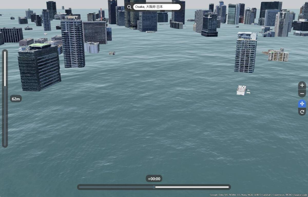 リアル過ぎて怖い!! 海面上昇すると街がどうなるのかを見れるWebサービス 『Sea Level Rise 3D Map』