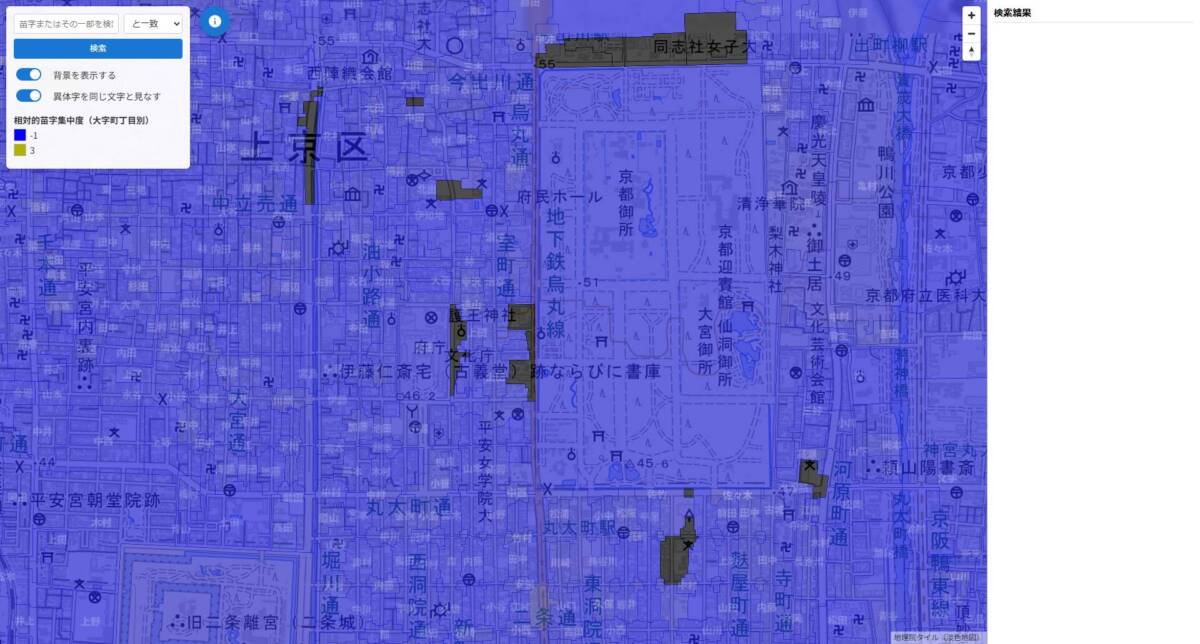 日本全国の苗字を地図に表示するWebサービス 『日本苗字アトラス』