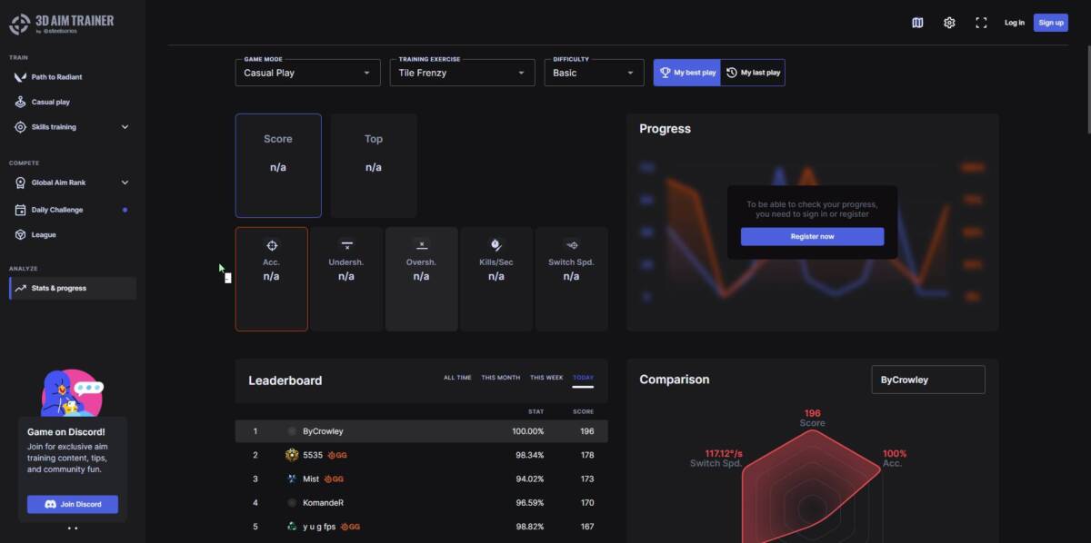 無料でブラウザだけで始められるFPS用のエイム練習サービス『3D AIM TRAINER』