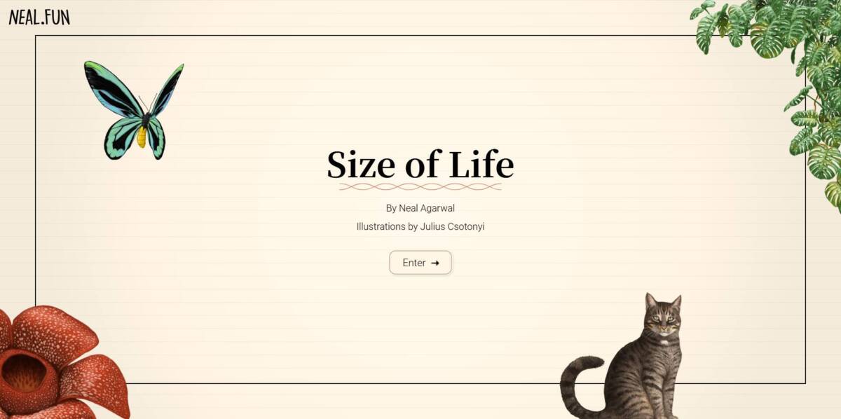 命のサイズを体験できるインタラクティブWeb『Size of Life』