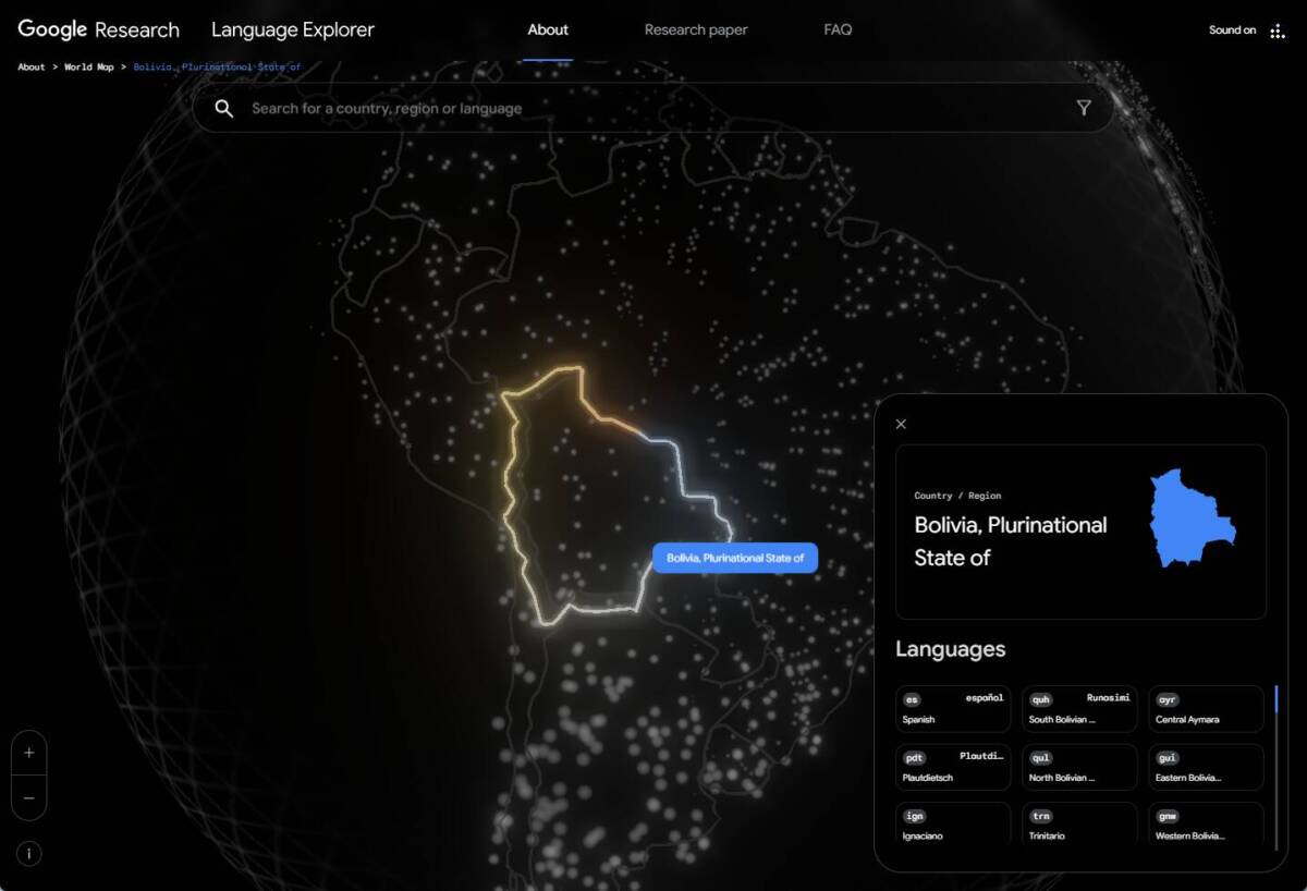 世界中の国々の公用語、言語をインタラクティブに見れるWebサービス 『Language Explorer』