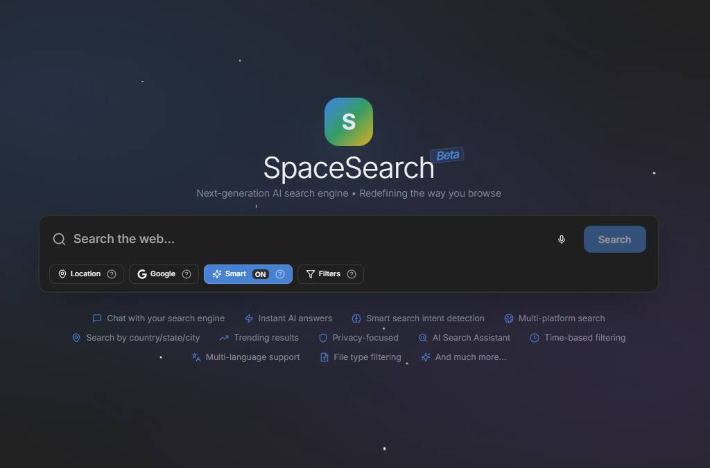 次世代AI検索エンジンで検索エンジンやSNSから検索可能な『SpaceSearch』