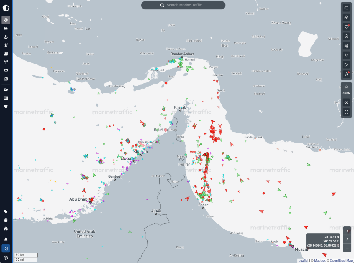 ホルムズ海峡のリアルタイムな状況を確認できるWebサービス 『MarineTraffic』
