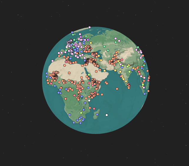 紀元前4000年から現代までを地図上で学べるWebサービス『Globe of History』