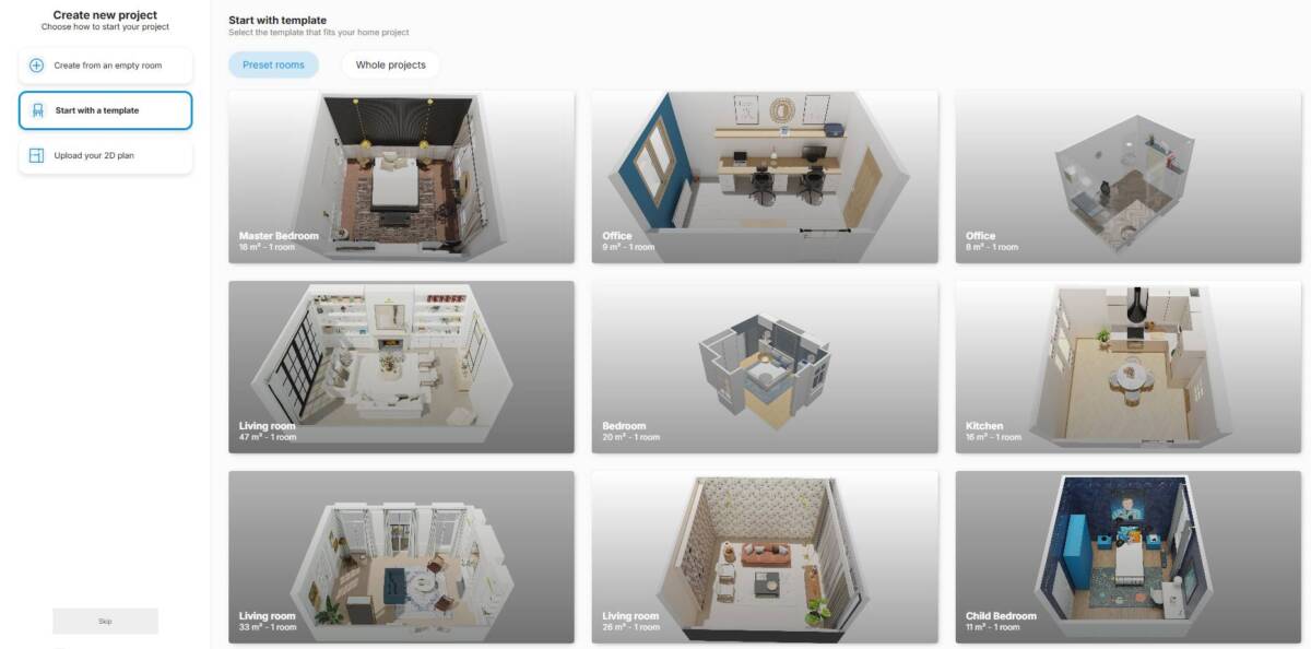 部屋の間取りを設計し可視化できるインテリアデザインWebサービス『HomeByMe』