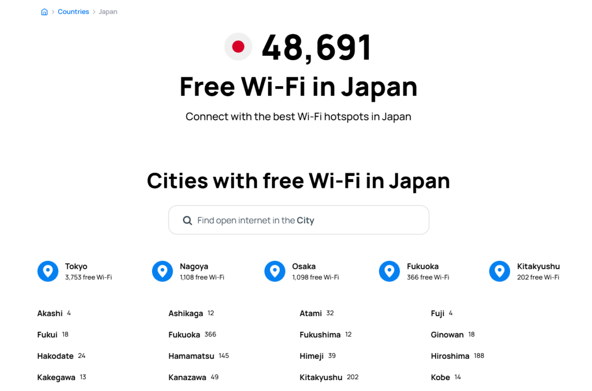 世界中の無料Wi-Fiスポットを一発検索できるWebサービス『WiFi Map』